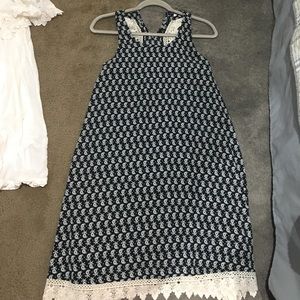 Black dress with white flower print